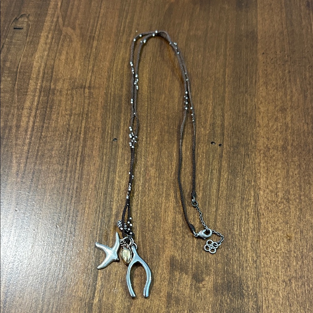 Kendra Scott Brown Necklace with Silver Charms